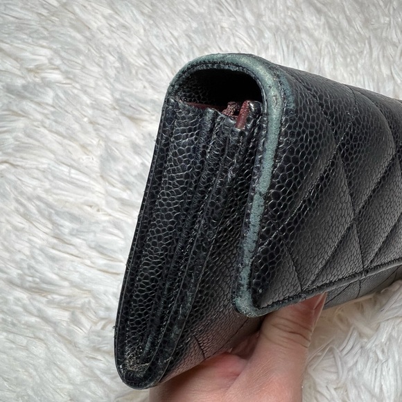 Chanel Caviar Quilted Large Gusset Flap Wallet Black - Picture 5 of 12